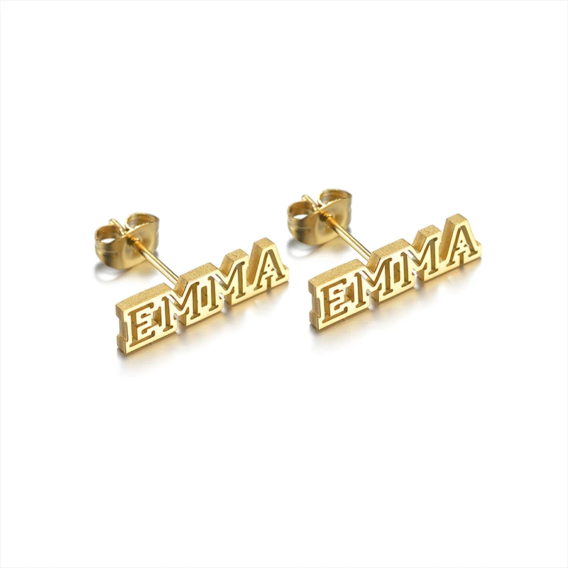 Valentines Day Custom Hollow Earrings Stainless Steel Name Jewelry Image 5