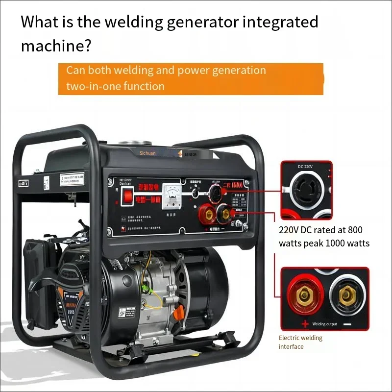 Electric Welding Gasoline Power Generation Combined Machine Portable 220V Generator Outdoor Operation Welding Equipment
