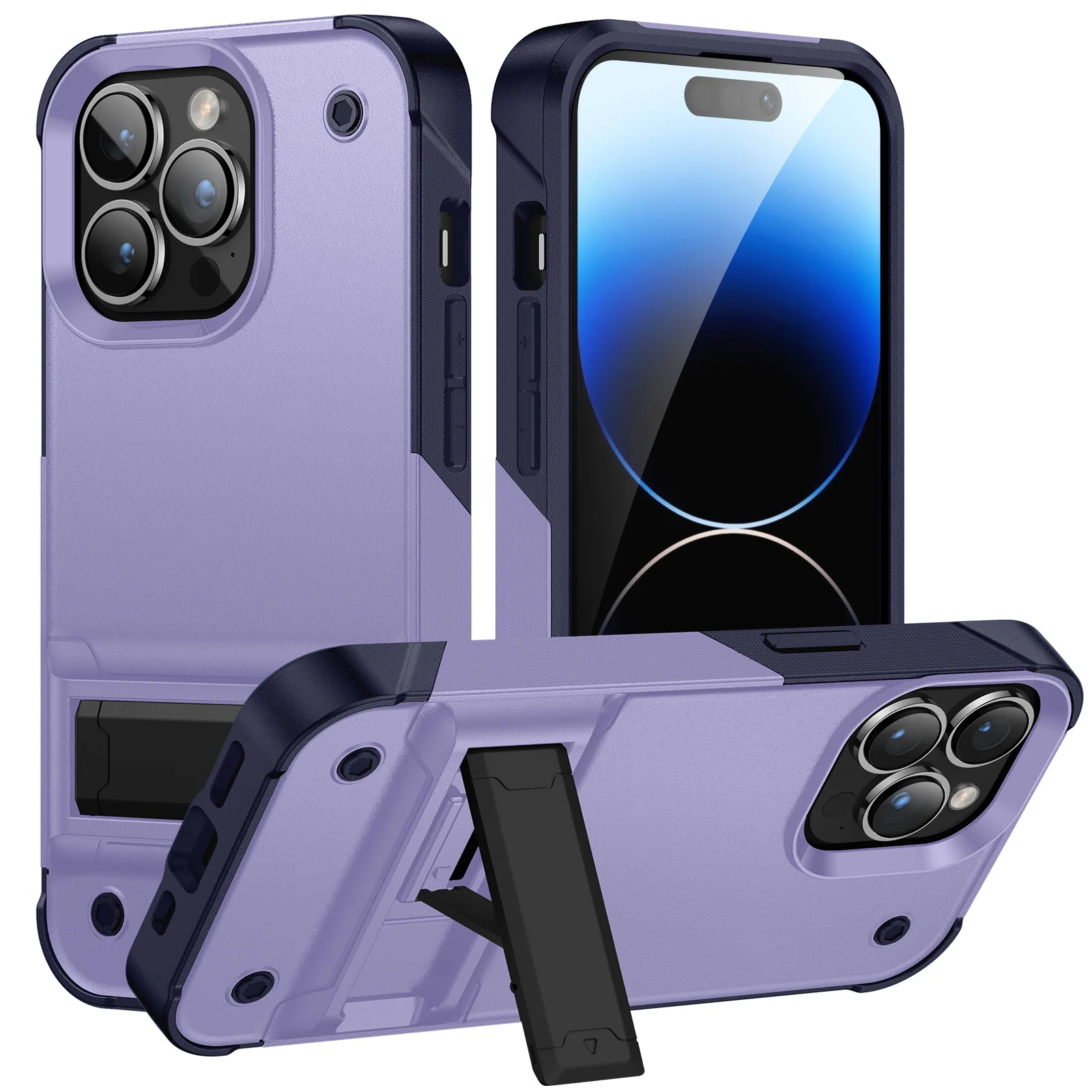 thumbnail image 1 of Case For iPhone 15 14 13 12 11 Pro Max Plus 8 7 Plus XR X SE Military grade protective cover with stand, 1 of 5