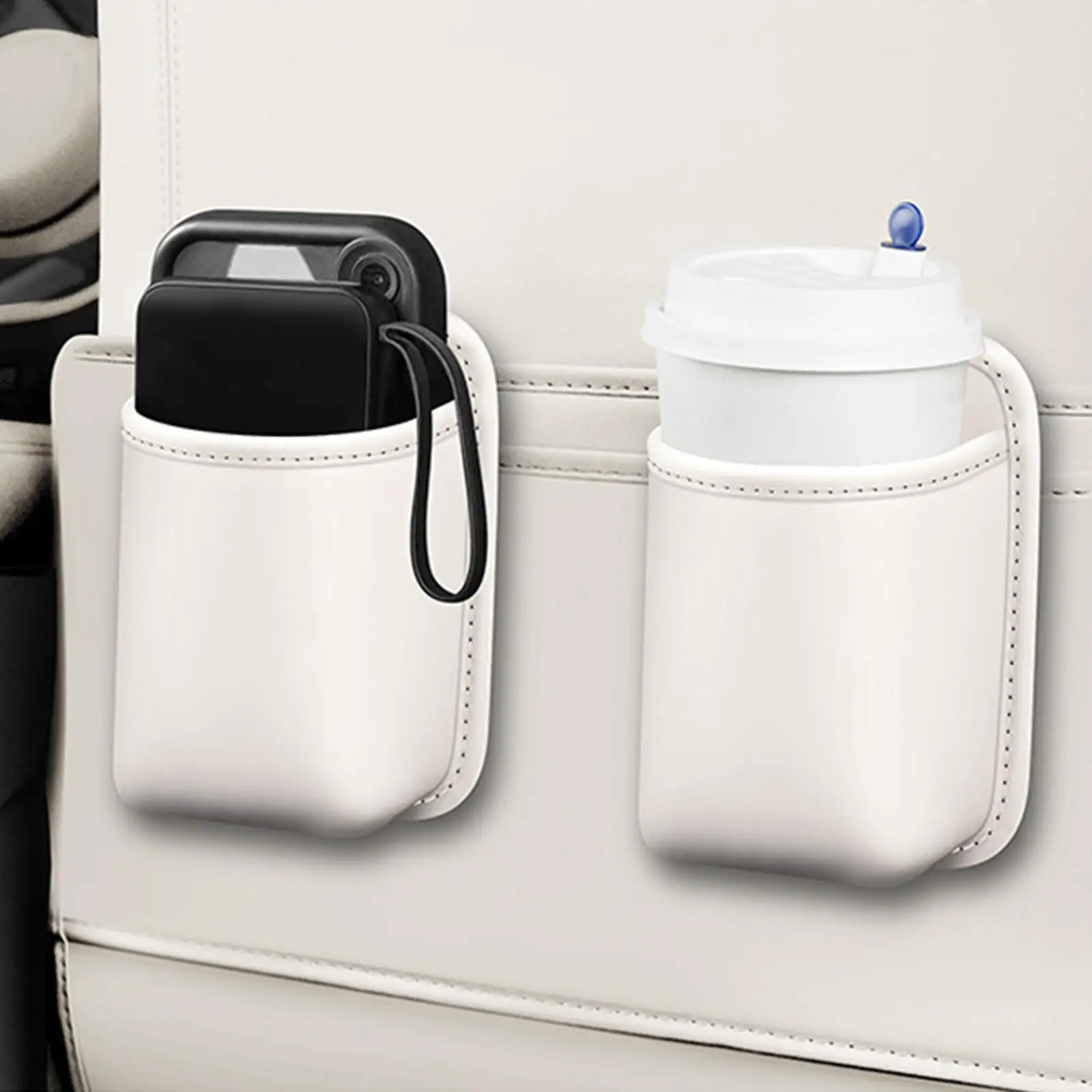 Car Cup Holder car seat back storage box PU Rear Seat Cup Holder Vehicle Accessories car side beverage bucket holder