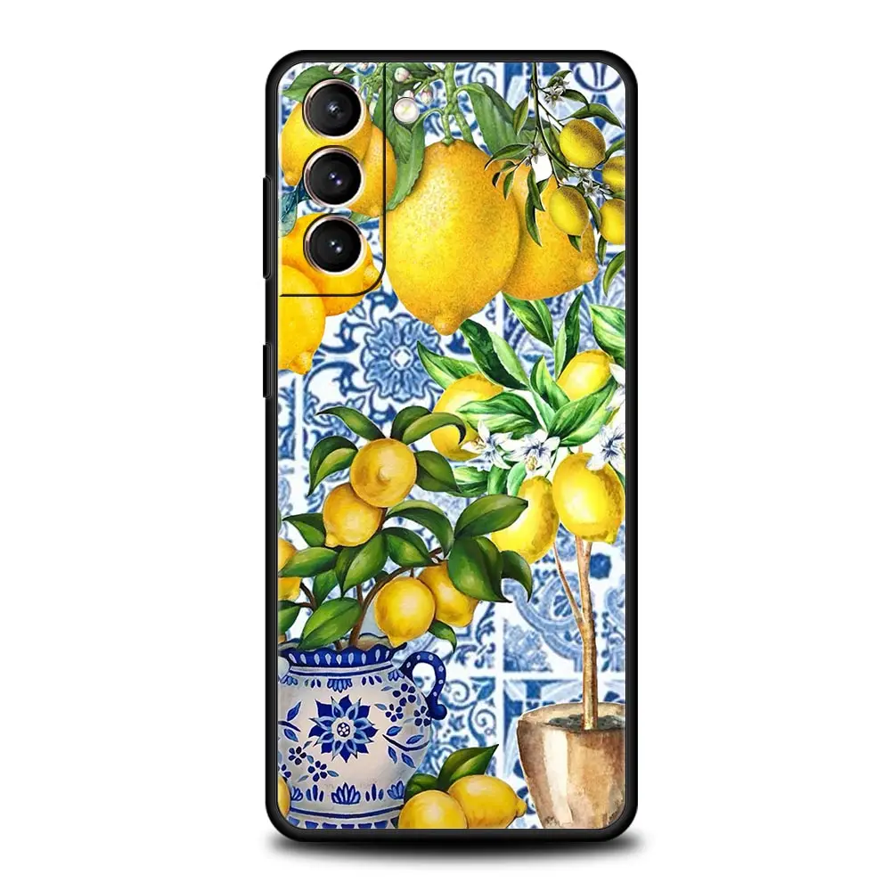 Retro Fruit Lemon Design Soft TPU Phone Case