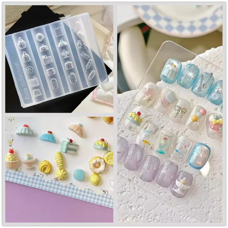 1pc 헬로 키티 아름다운 소녀 3D 아크릴 금형 네일 아트 장식 손톱 DIY 디자인 실리콘 네일 템플릿 네일 금형