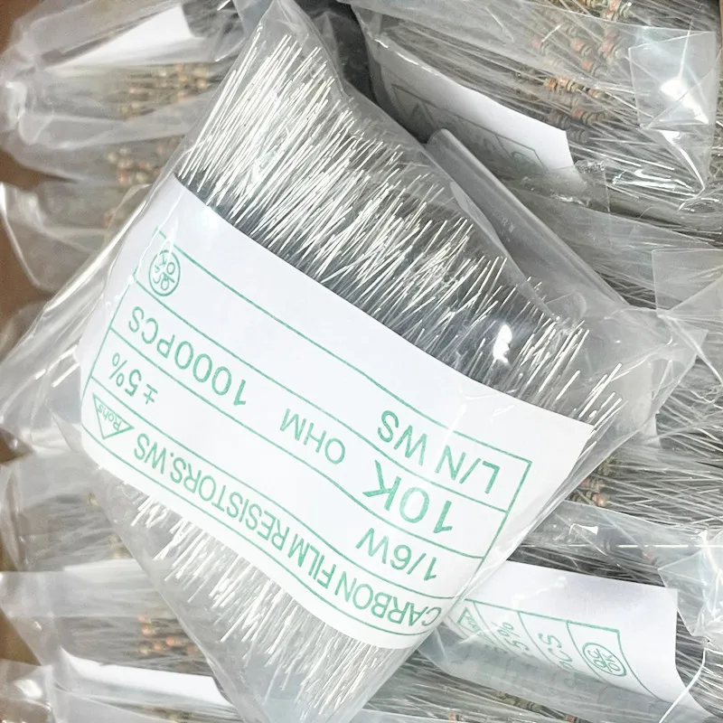 Carbon Film Resistor 1000pcs 1/6W Carbon Film Resistor 5% 1R ~ 1M 10R 100R 220R 330R 1K 2.2K 3.3K 4.7K 10K 22K 47K 100K 1M 0 10 100 220 330 470 ohm