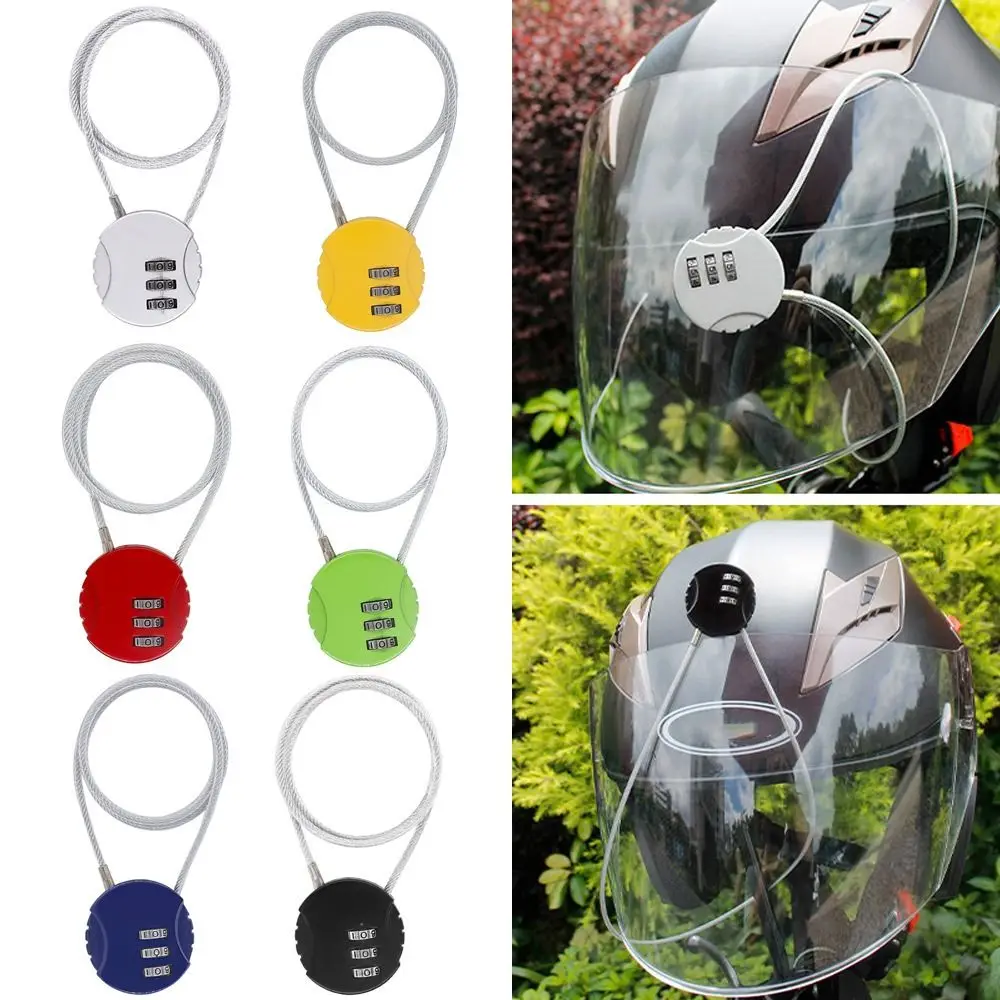 Extended Wire Rope Motorcycle Helmet Lock Anti-theft Wire Rope Padlock Smart Combination Lock Digit Padlock Code Security Lock