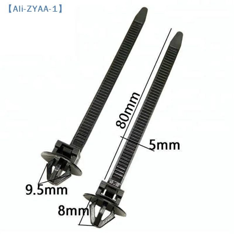 【ZYAA-1】10/20PCS 자동차 나일론 블랙 케이블 타이 푸시 마운트 와이어 하네스 패스너 케이블 클램프 클립 타이 관리
