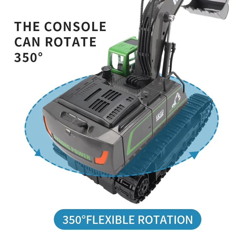 HUINA 1558 RC Excavator 1/18 11CH Rechargeable Remote Control Car Model Outdoor Toys for Kids Gifts TH20314 5
