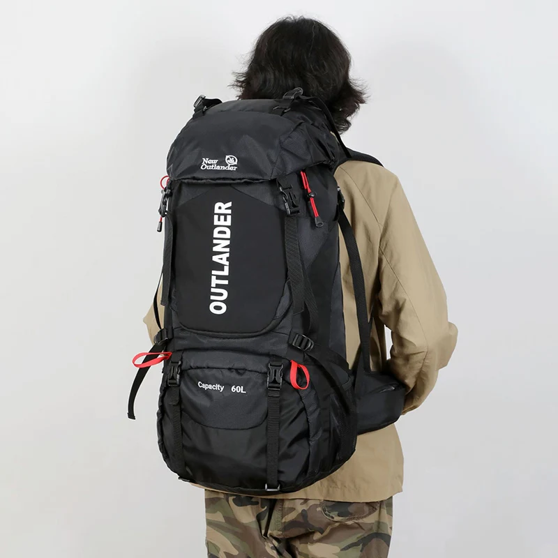 Lixada Wanderrucksack 60L Wasserdicht - Mit Regenabdeckung | Für Trekking & Camping