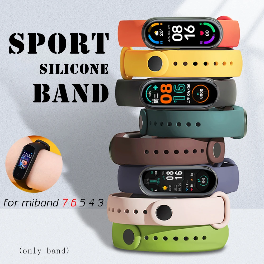 

Ремешок силиконовый для Xiaomi Mi Band 7 6 5 4 3, спортивный браслет из ТПУ, 12 шт.
