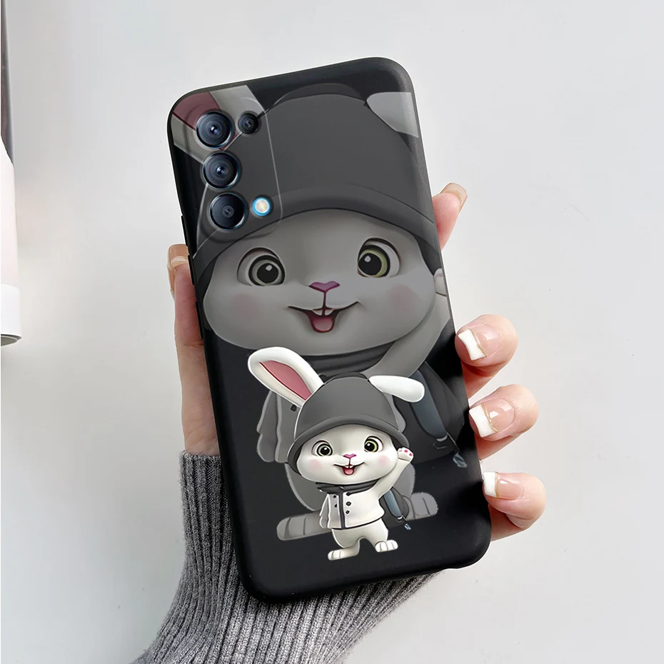 Cute Bear Cartoon Frog Silicone Soft Cover for OPPO Reno5/Reno5 Pro 5G