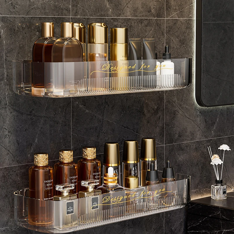 

Cosmetic Storage Box Bathroom Wall Punch-Free Storage Rack Lipstick Shelves Storage Rack Bathroom Skin Care Products Holder Case