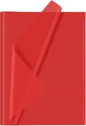 Vibrant Multicolor Kraft Tissue Paper - Assorted Colors for DIY Crafts, Gift Wrapping, and Art Projects (10 Sheets) (Red)