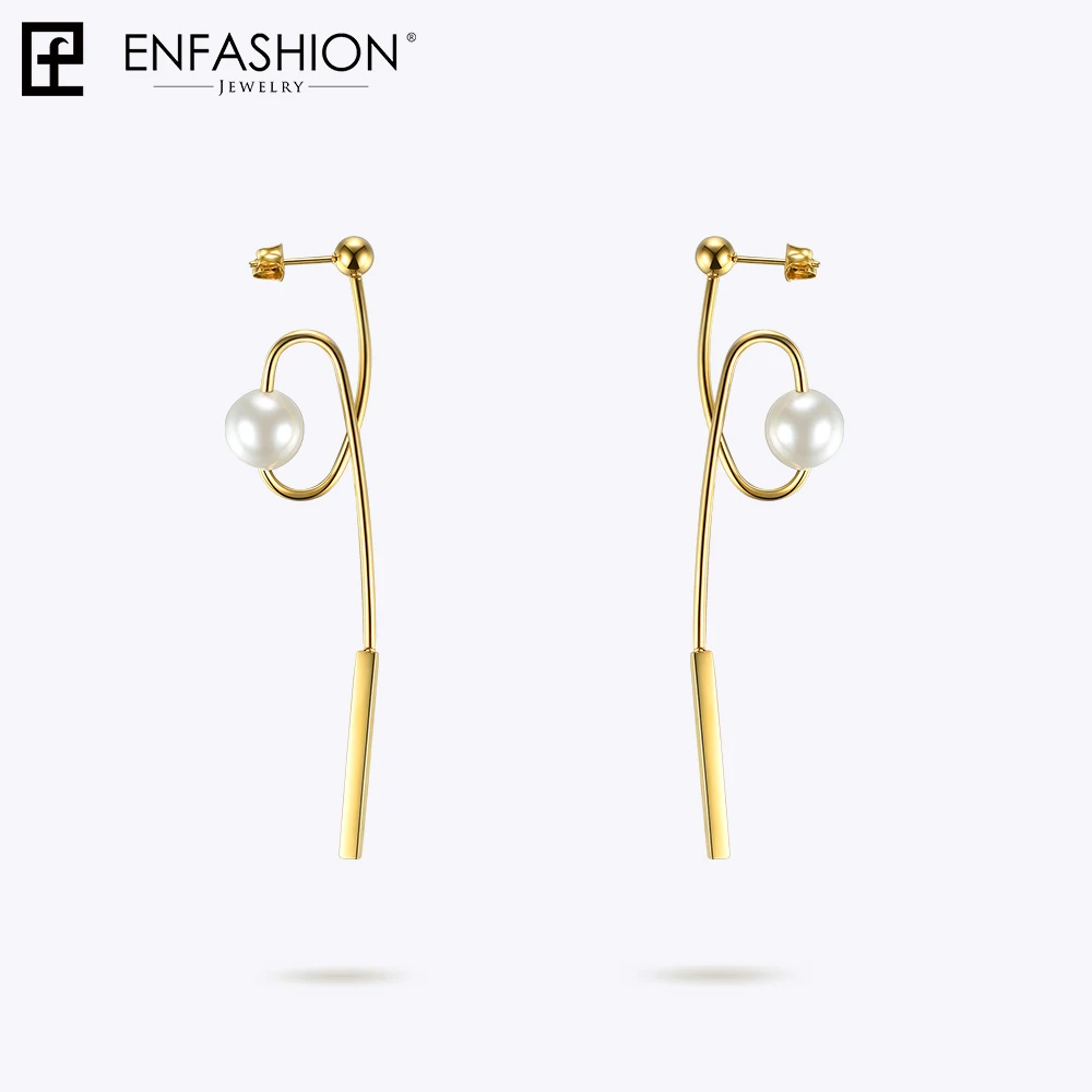 Enfashion Star Trails Earrings Stainless steel Gold color Dangle Earrings for women Long Earings Jewelry Wholesale 181069