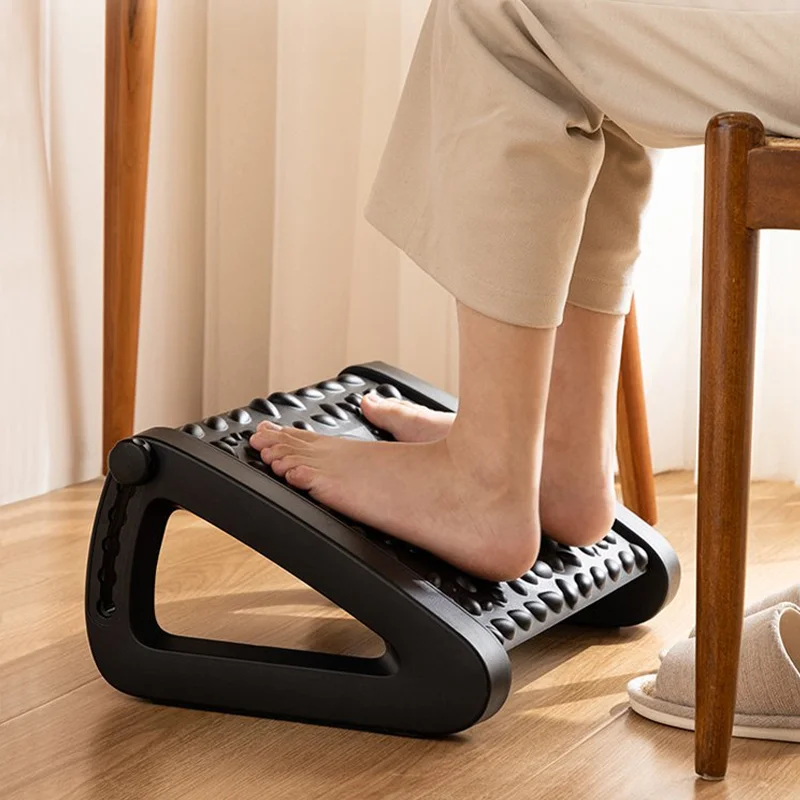 Massage footrest Adjustable Footrest Office Durable Tilting Footstool Relieve Leg Massage Surface Load Capacity Home Ergonomic