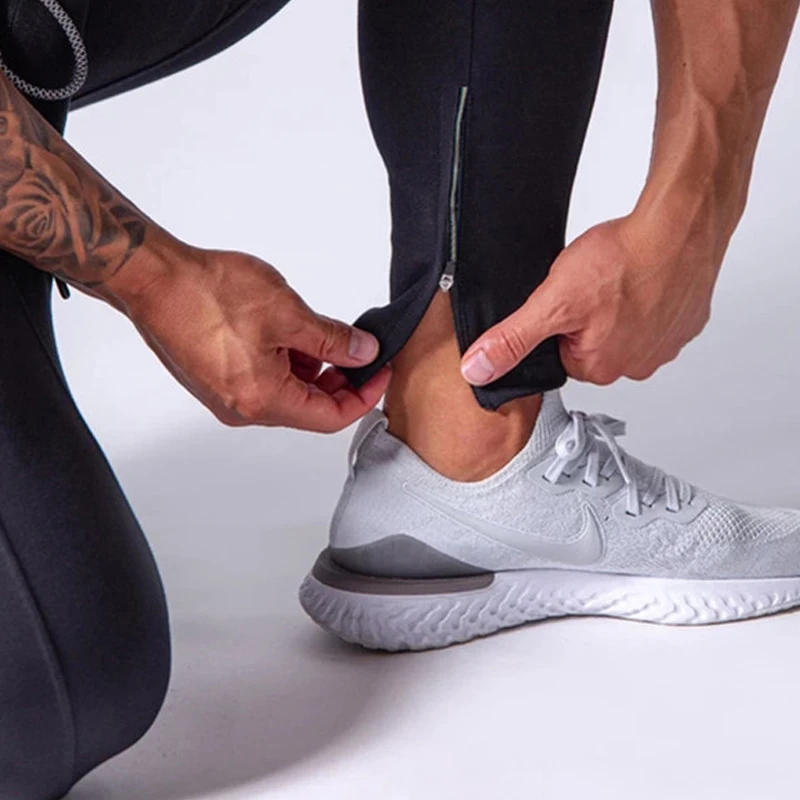 Rainbowtouches Men Tracksuit Pants New Jogging Fitness Trousers Slim Zipper Absorption And Sweatpants Wicking Men Pants