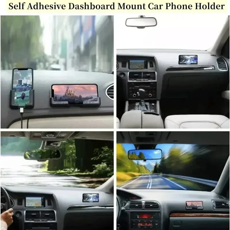 Self-Adhesive Dashboard Phone Mount Holder Car Phone Holder Universal Car Gravity Holder GPS Stand Rack Car Interior Accessories