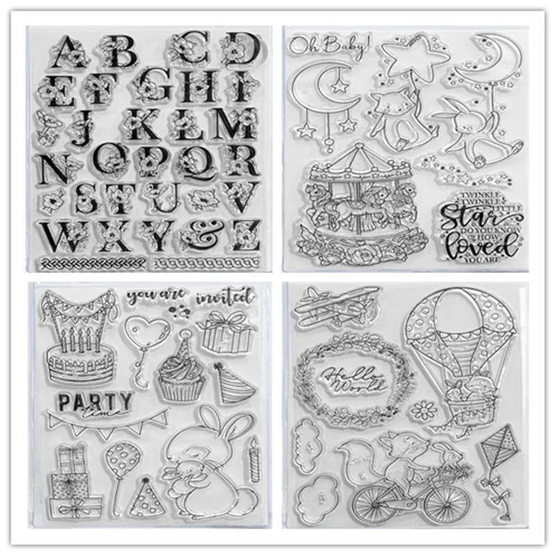 CLEAR STAMP cartoon DIY Scrapbook Card album paper craft silicon rubber roller transparent stamps 403