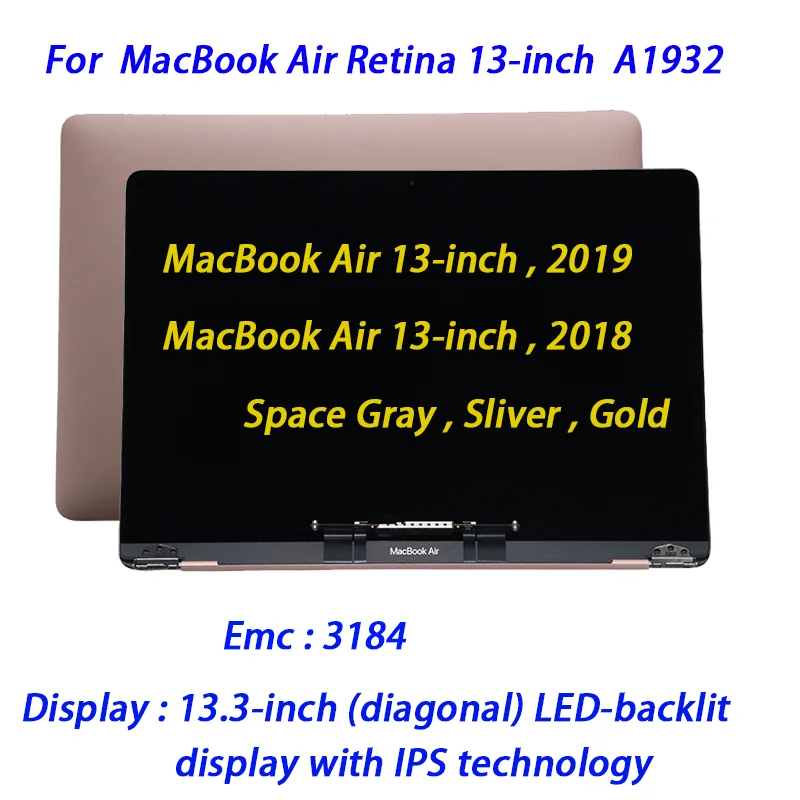 Écran LCD Complet Pour MacBook Air 13" A1932 / A2179 (2020) - Couleur Space Grey, Occasion Bon état