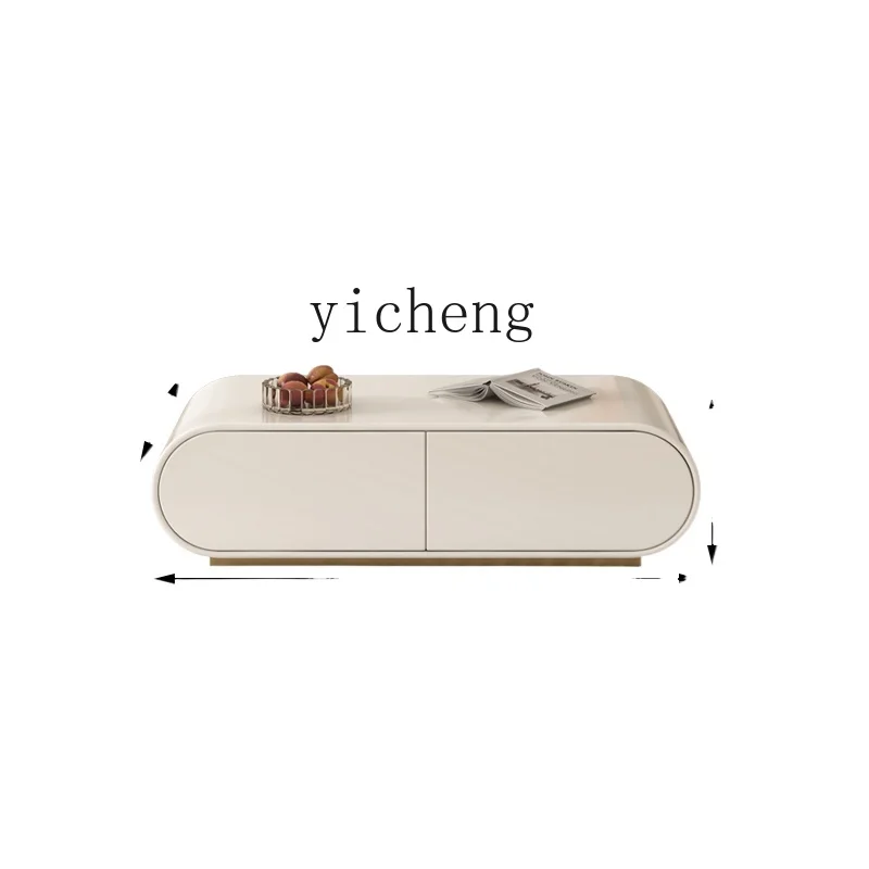 

Xc TV Cabinet Unit Living Room Home Cream Style Small Apartment Light Luxury Tea Table Simple Modern