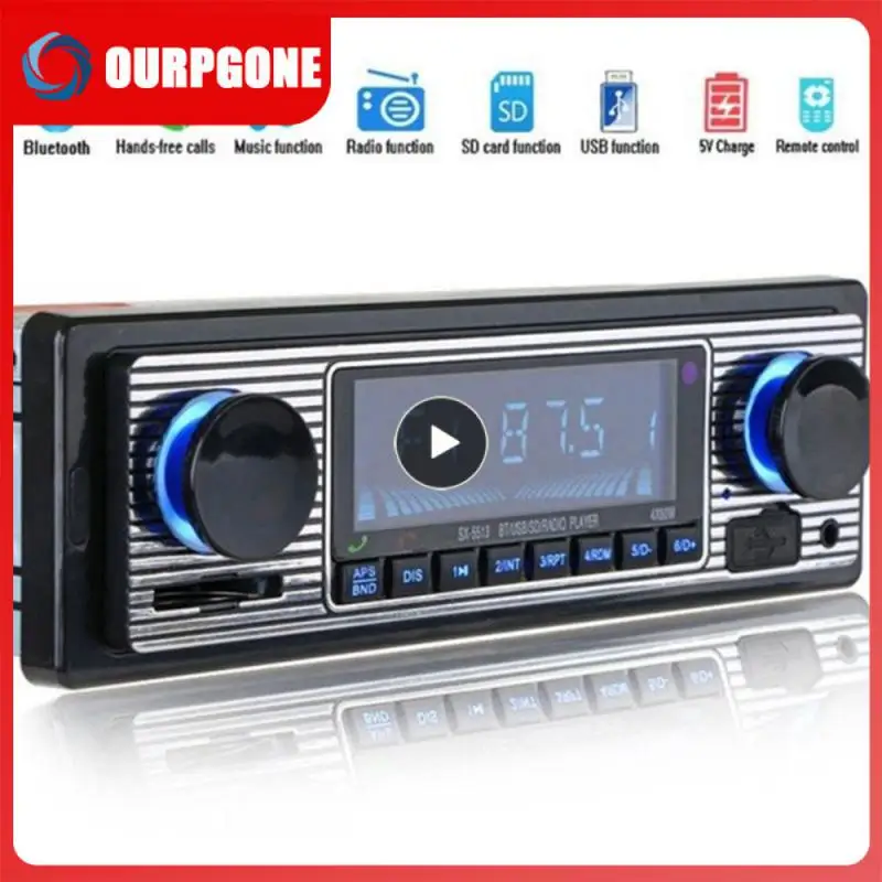 Autoradio Bluetooth-Compatibile Autoradio Stereo Fm Sd Aux Play Retro Autoradio Uscita Audio Lettore Mp3 Per Auto Con Telecomando