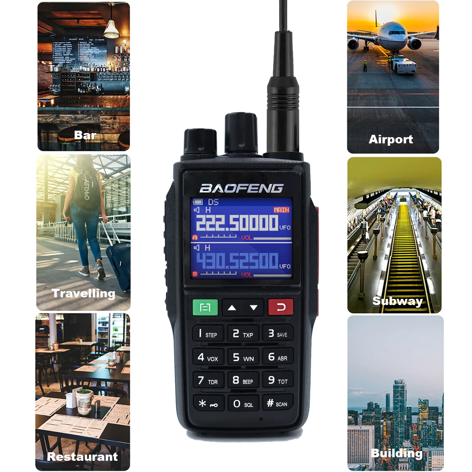 BAOFENG NOAA 5W Tri Band UV-22L Outdoor Sport Two Way Radio, Long Range Handheld Walkies Talkies 6