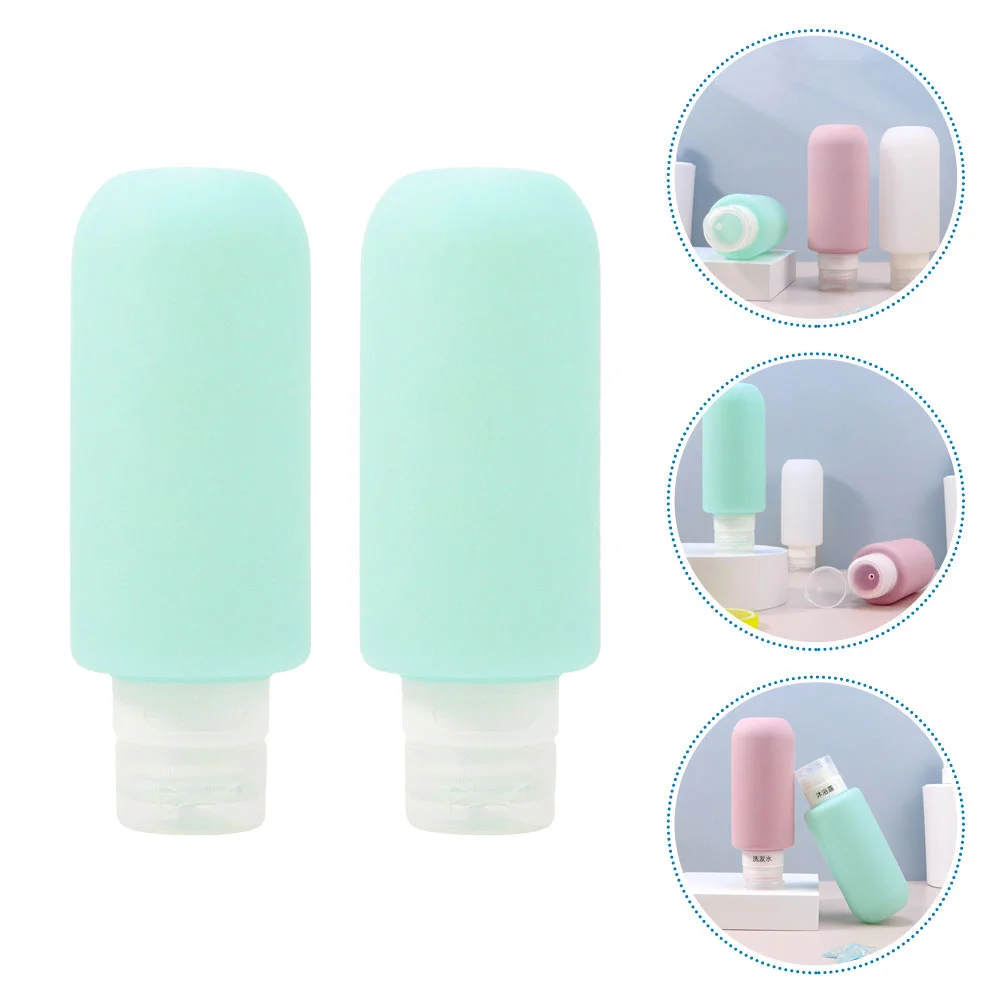 

2 Pcs Silica Gel Bottle Leakproof Travel Bottles Toiletries Body Wash Dispenser Convenient Shampoos Squeeze Filling