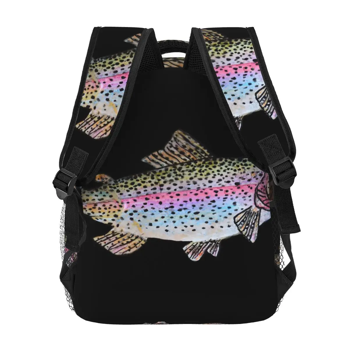 Rainbow Trout Fish Drawing Casual Backpack Unisex Students Leisure Travel Computer Backpack