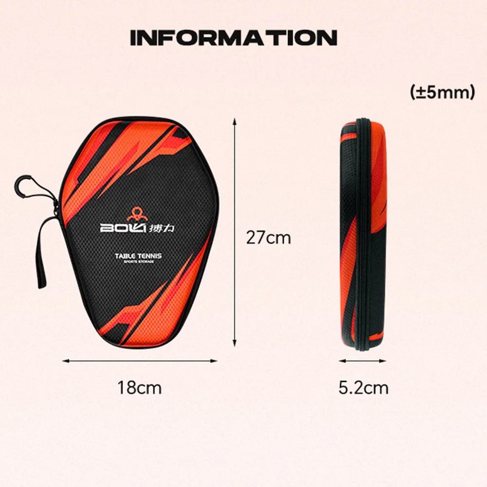 Premium Waterproof EVA Hard Shell Table Tennis Racket Storage Case