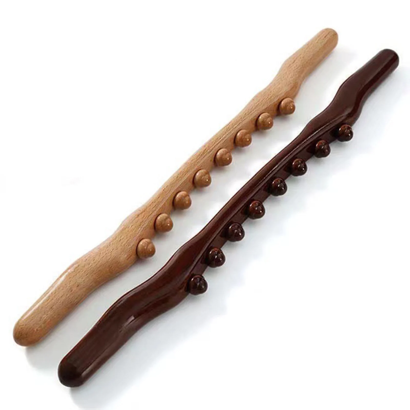 Massaggiatore Per La Schiena Stick 8 Perline Gua Sha Massage Stick Legno Carbonizzato Schiena Corpo Meridiano Terapia Di Demolizione Bacchetta Massagg