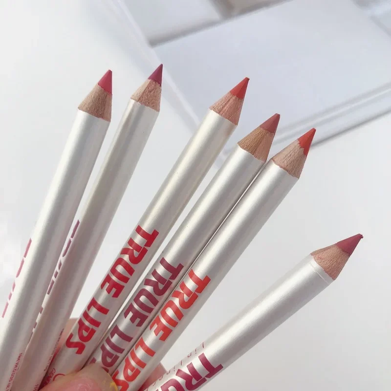 6Pcs/set Cosmetic Professional Wood Lipliner Waterproof Lady Charming Lip Liner Soft Pencil Contour Makeup Lipstick Tool