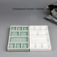 Ceramic Square Palette Multi-grid Watercolor Oil Paint Tray Adult Beginner Portable Art Supplies Jingdezhen Firing 2