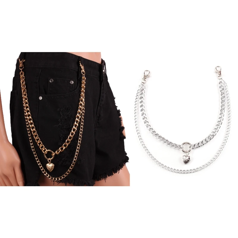 

Punk Rock Pants Waist Chain Men Women Heart Dangle Pendant Wallet Keychain K3KF