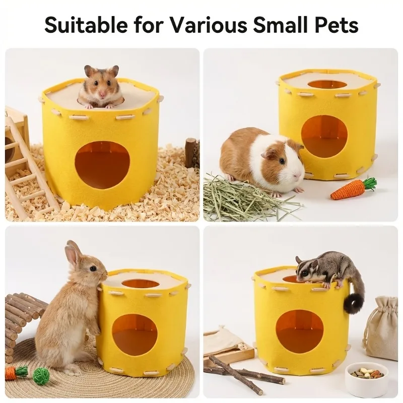 Maisonnette en feutrine pour petits animaux nid douillet rongeurs_voghion.com