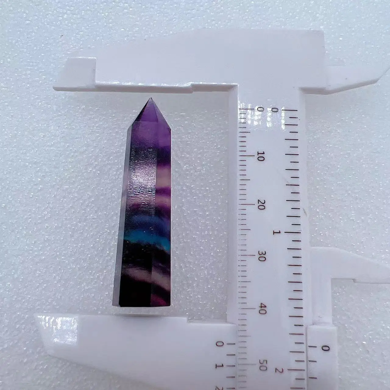 Natural Crystal Stone Creative Striped Fluorite Gemstone Rainbow Stone Bar Gem Ornaments Home Decor Craft Collectibles Gift Wand Point natural crystal stone