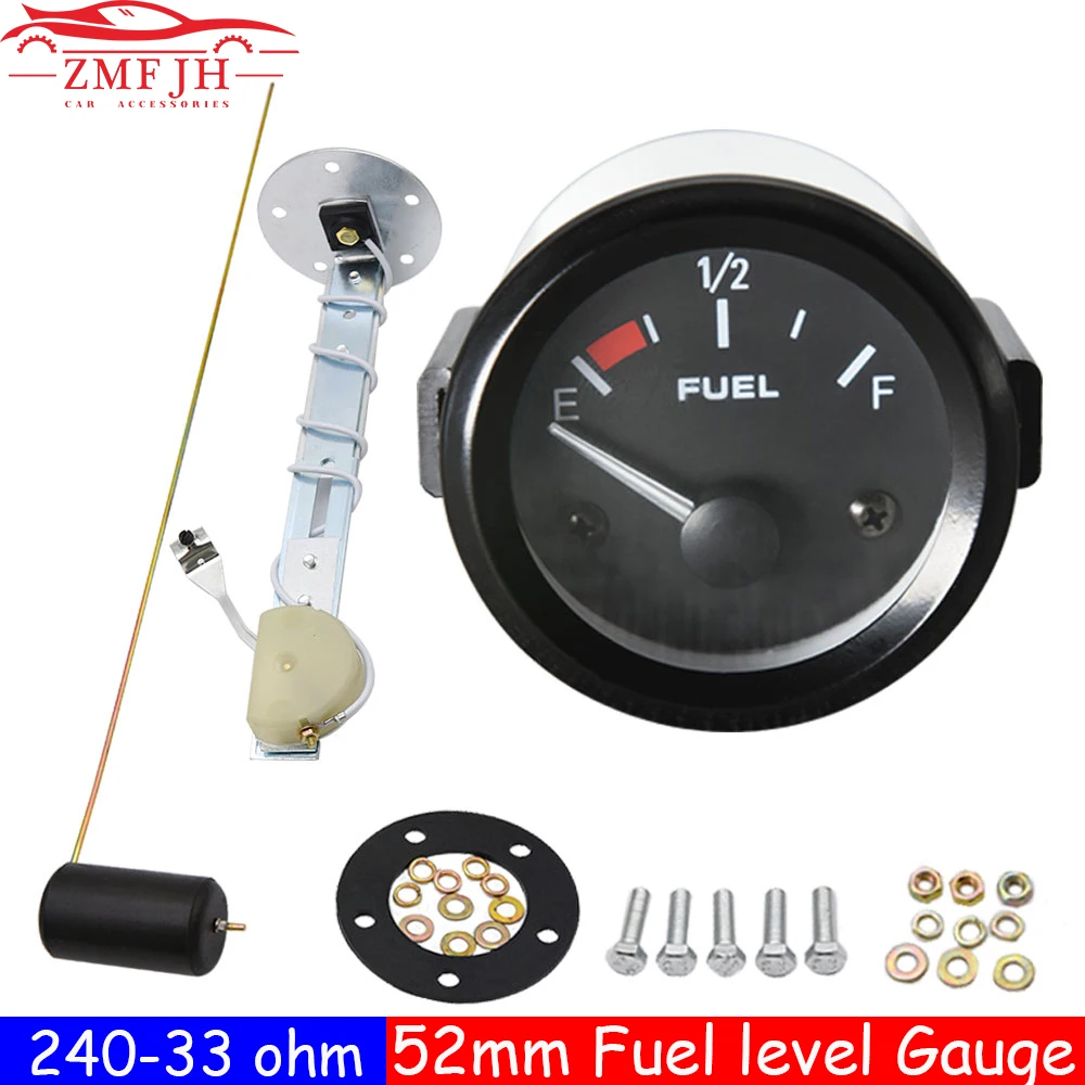 52MM Fuel Gauge 240 33ohm Fuel Level Gauge with Fuel Float Sensor Empty