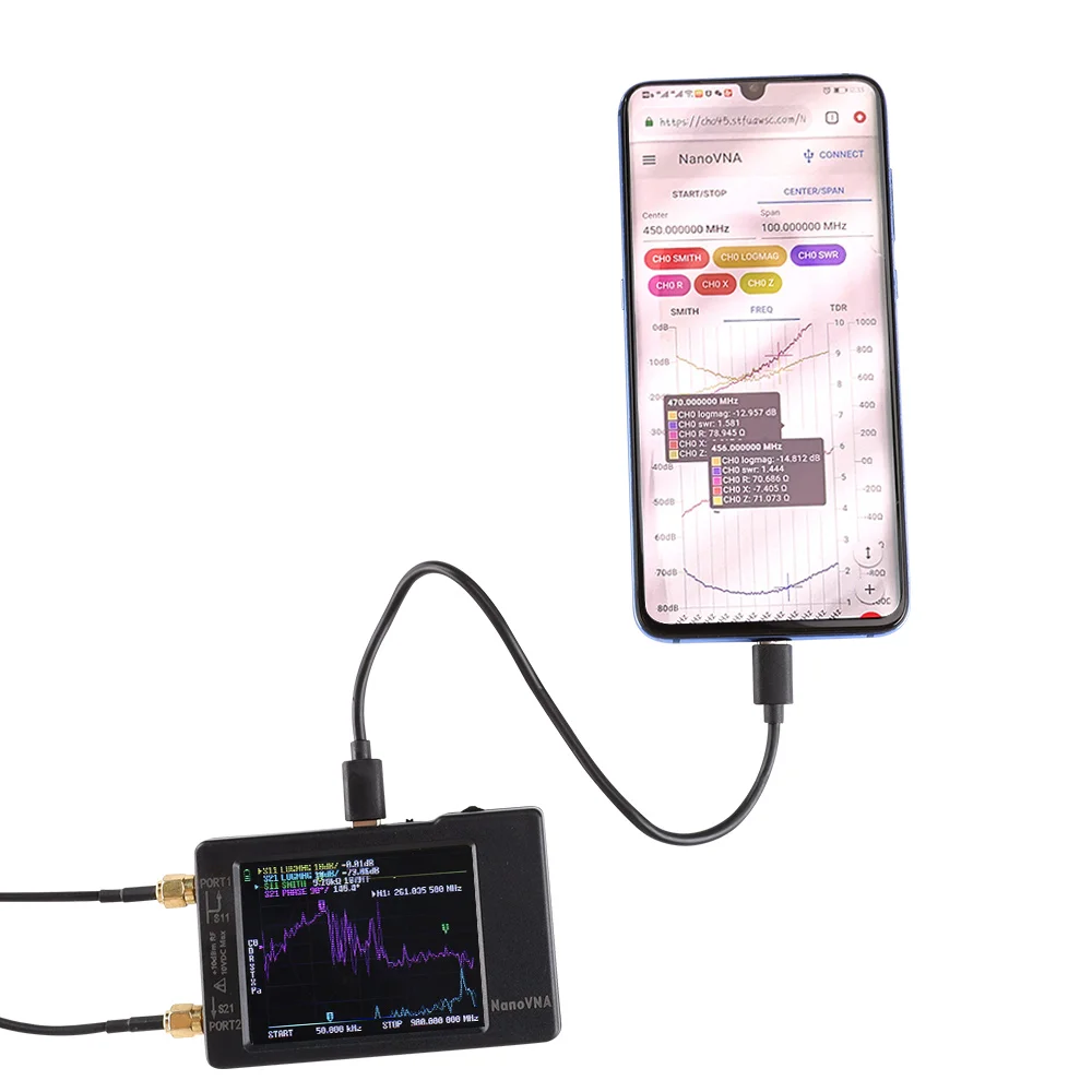 2022 ο NanoVNA-H4  Ʈũ ׳ м 4 10KHz-1.5GHz MF HF VHF UHF SD ī  