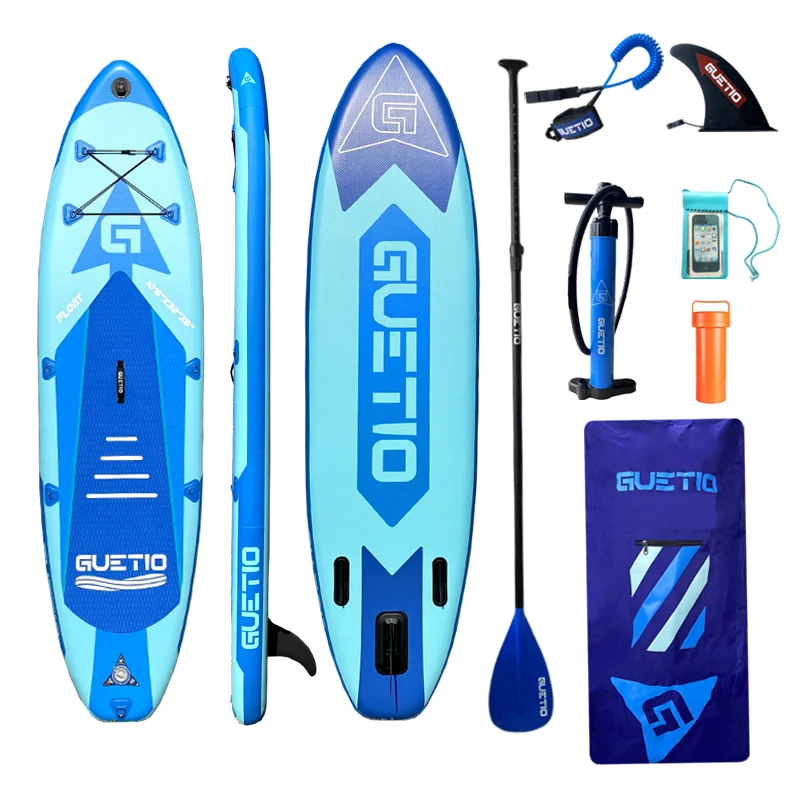 

Hot Sale Guetio Sup Inflatable Paddle Board Aufblasbar Stand Up Paddle Board Sup Drop Stitch Paddle Board