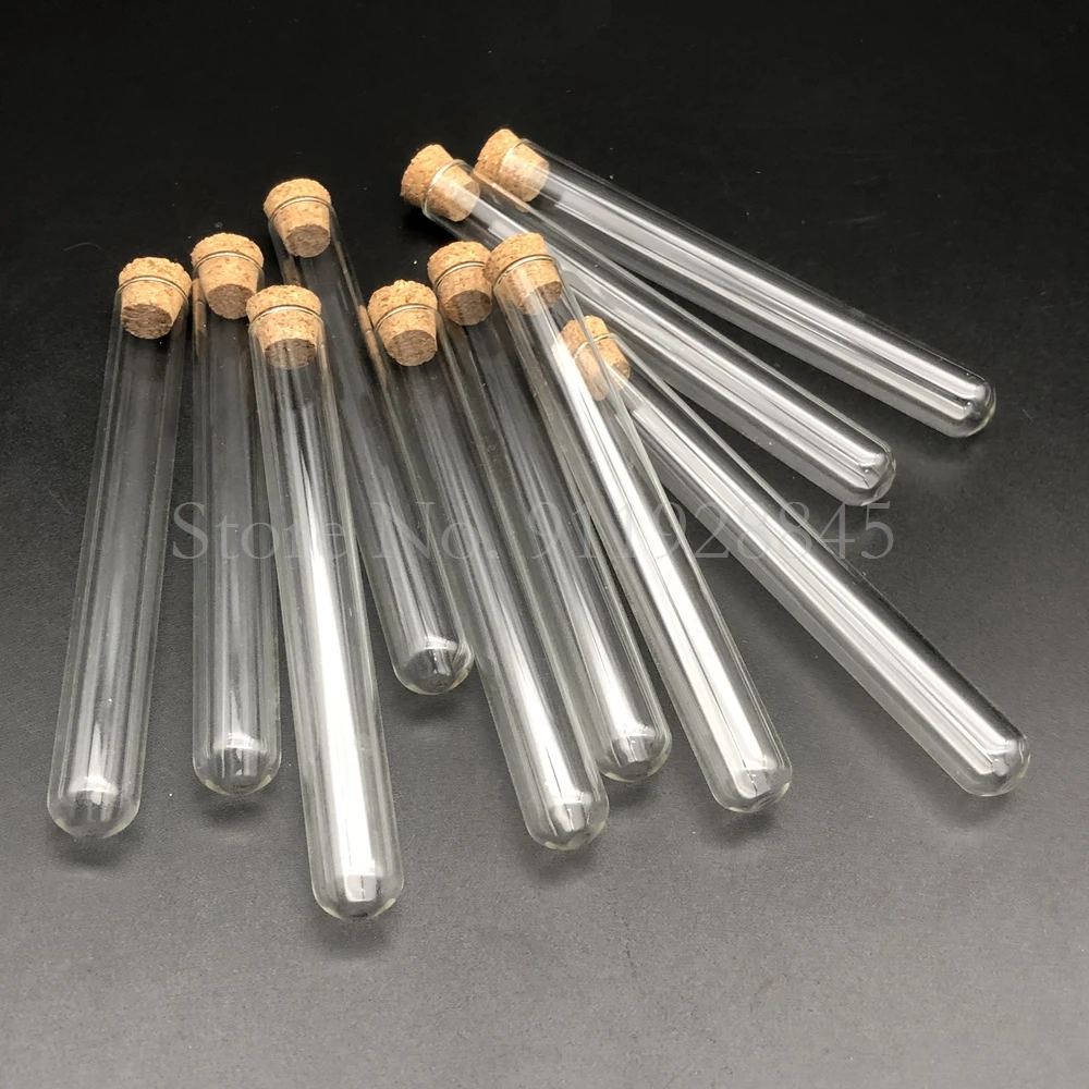 

Outer Diameter 20mm Round Bottom Thickened Glass Test Tube Lab Glass Reagent Reaction Container with Cork Stopper