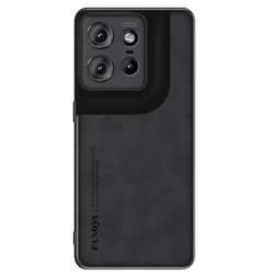 Frosted PU Leather Anti-Shock Hard Skin Case - Matting Finish for Moto S50 5G (Black)