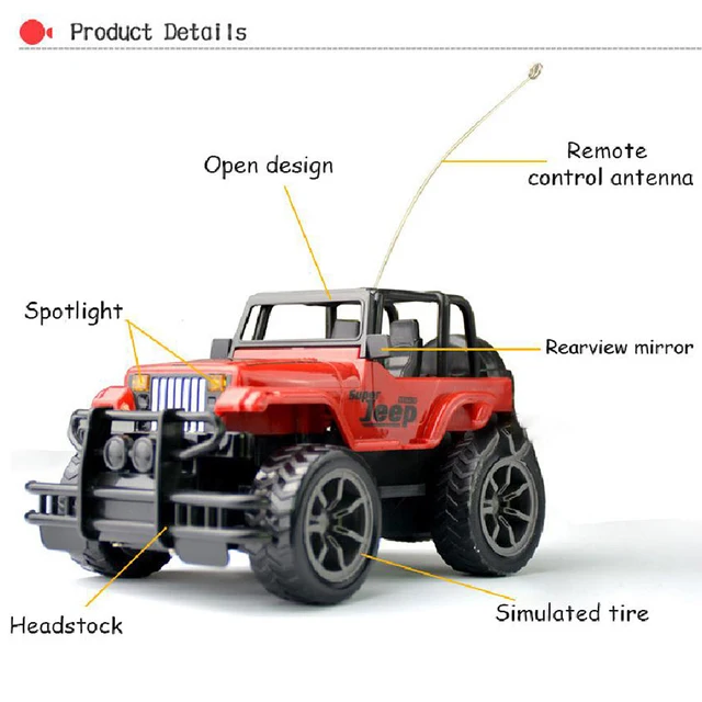 1:24 remote control car oversized remote control car road car SUV jeep off-road vehicle remote control car electric toy gift 3