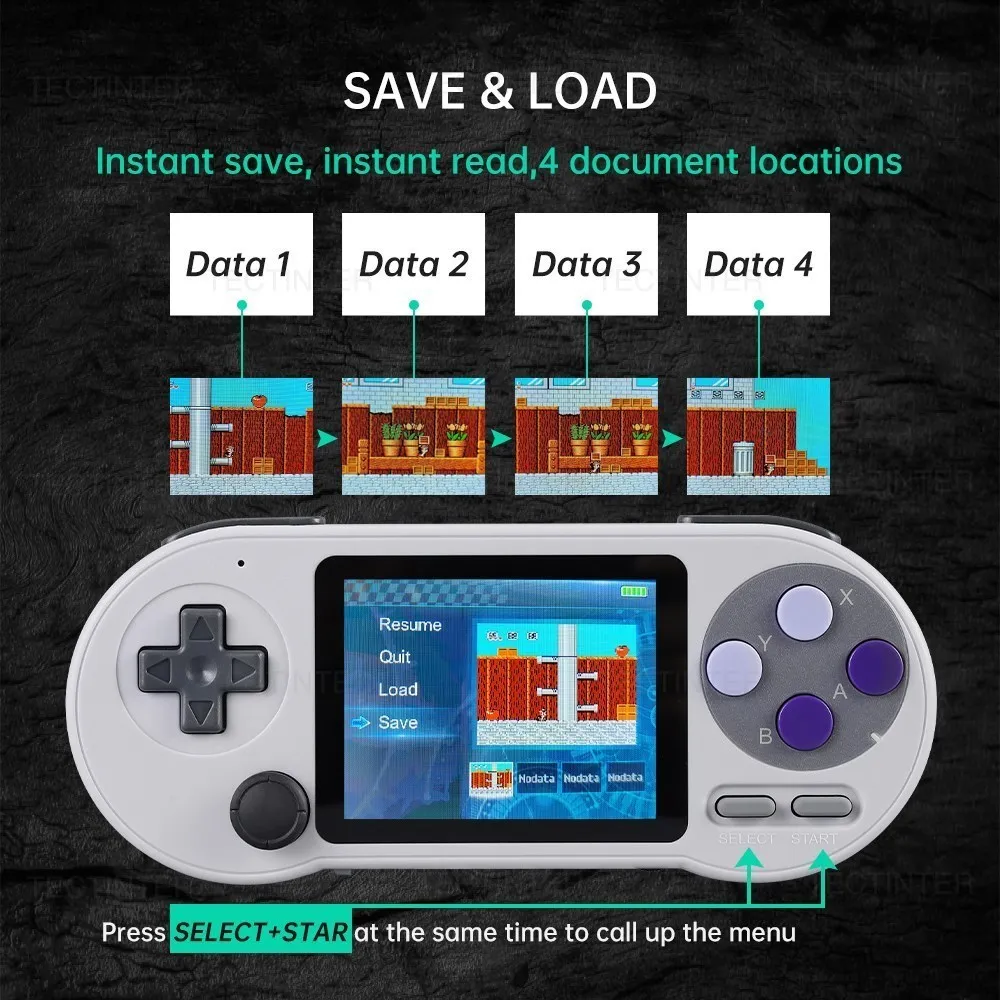 EQUITARE Handheld Game Console, Built in 6000+ Games, 3.0 Inch IPS Screen Retro Handheld Game Console, SF2000 Handheld Console Support 7 Emulators & AV Output, Ideal Gift for Kids Adults : : Eletrônicos