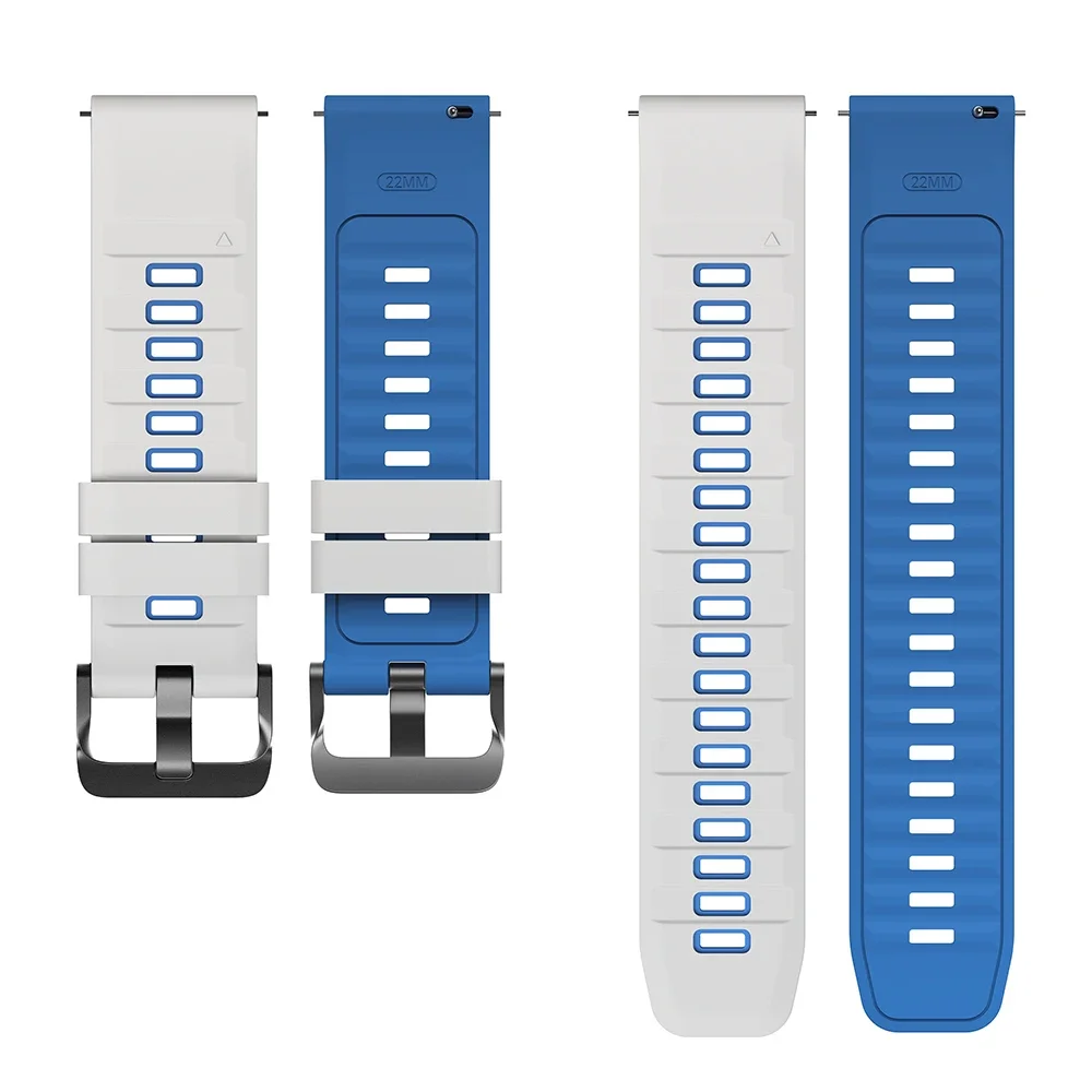 Two-Tone Silicone Watchband - 22mm Replacement Strap Bracelet
