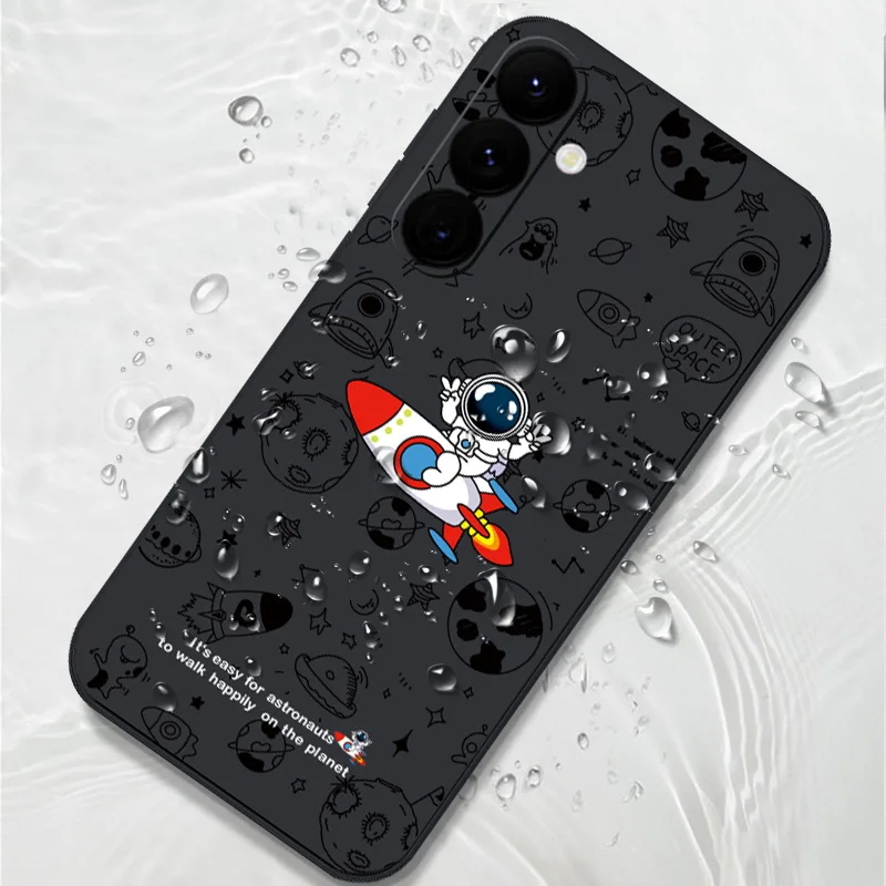 Spaceship Astronauts Soft Lanyard Phone Case Cover