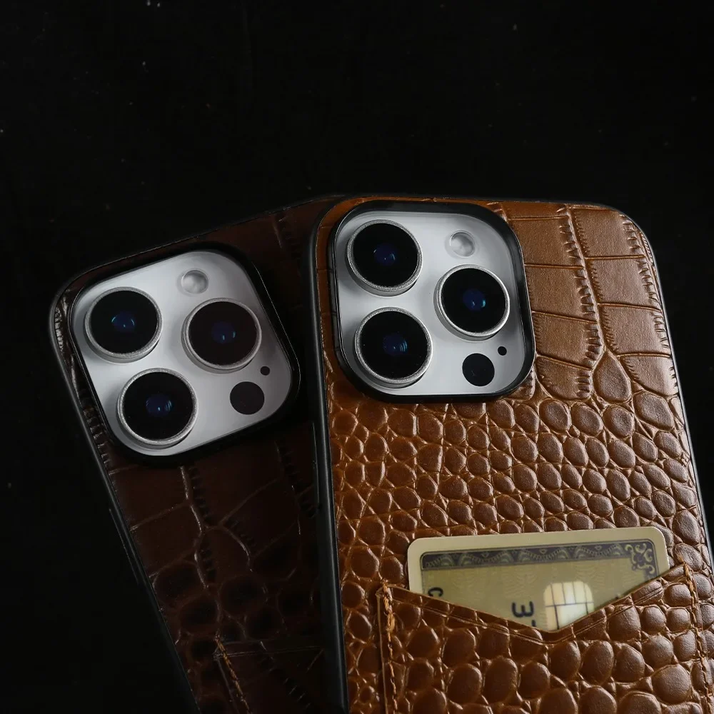 Versatile Handmade Genuine Leather Phone Case with Lanyard and USB Charging Cable