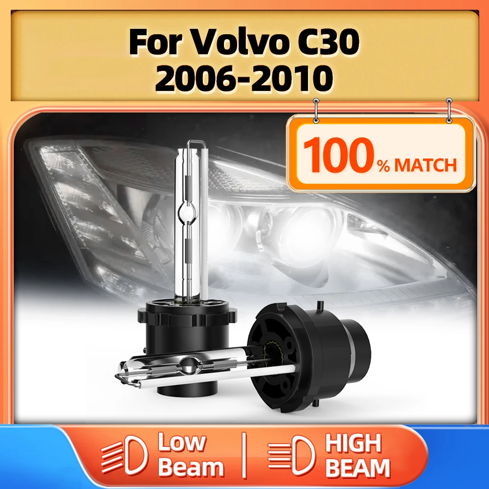 

2Pcs D2S Xenon HID Car Headlight 20000LM Xenon Headlamp 12V 35W Xenon Lamp 6000K White For Volvo C30 2006 2007 2008 2009 2010