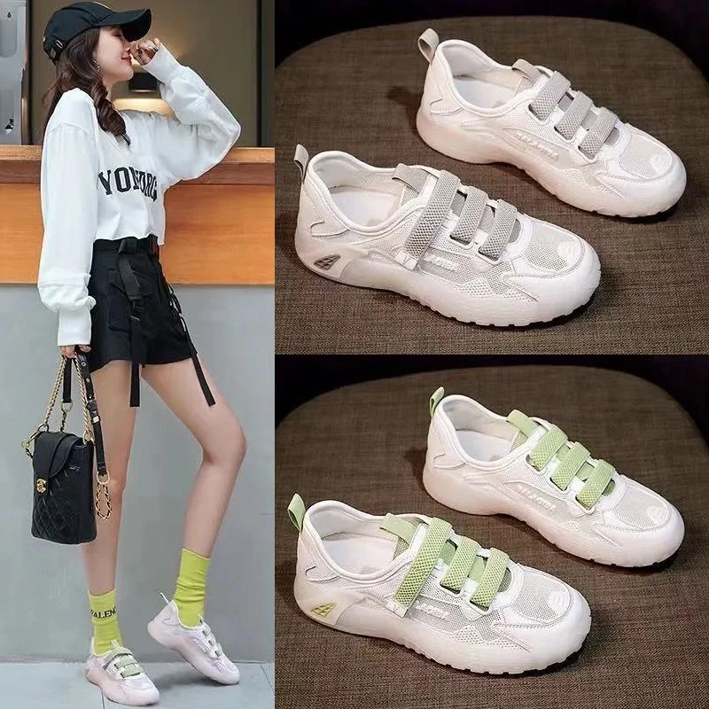 

Little White Shoes Women's 2023 Summer New Thick Sole Mesh Breathable Casual Versatile Sneakers