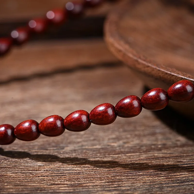Indian Sandalwood Rosewood 6mmx8mm Necklace Bracelet 99 Beads 108 Beads Precious Wooden Bead Bracelet Yoga Zen