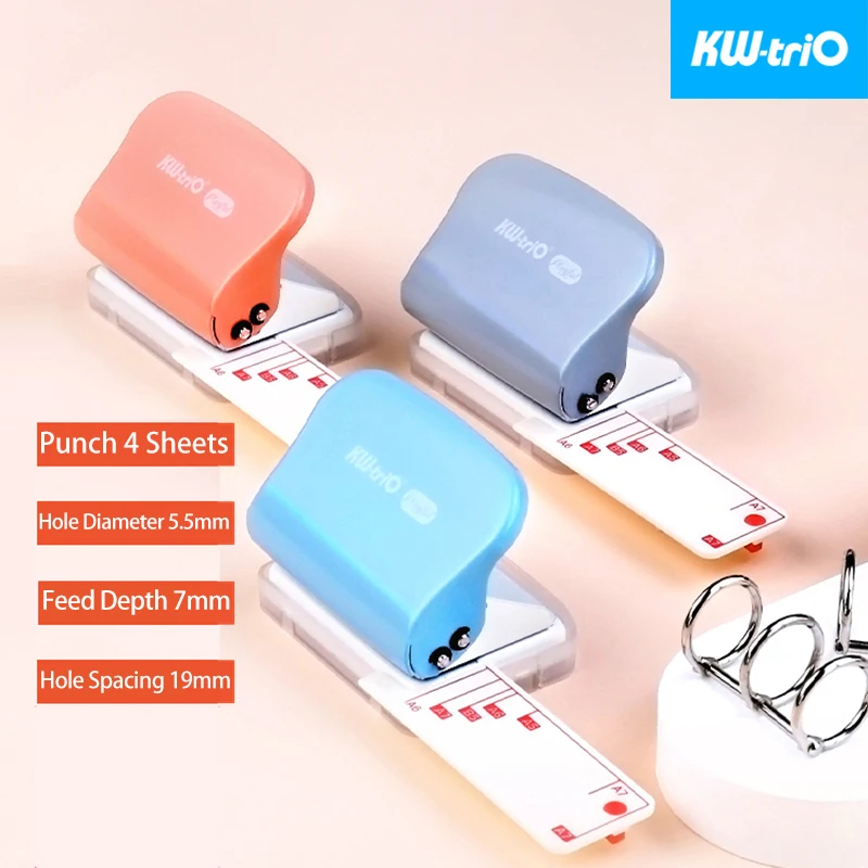 KW-triO 3-hole Punch for A7 A6 A5 B5 Spiral Notebook 3/6/9 Holes Paper  Puncher Planner DIY Loose-leaf Puncher Scrapbooking Tools