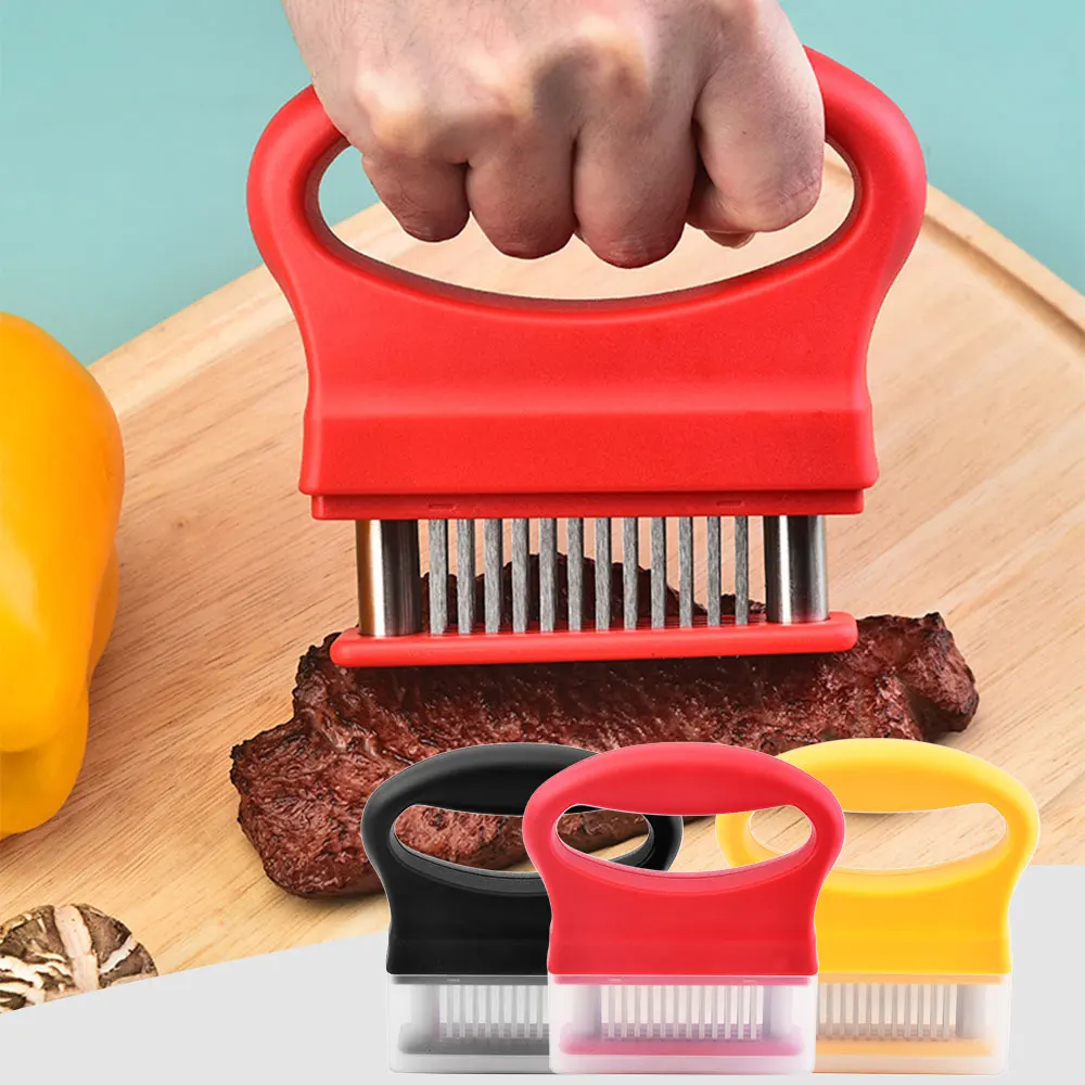 

Retractable Stainless Steel Meat Needle Softener Tenderizer 48 Blades Kitchen Cooking Steak Hammer Pounder Tools Meat Beater