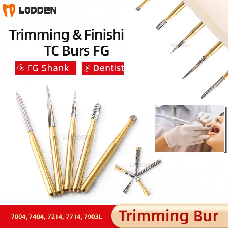 100 Fraises Dentaires Tungstène Carbure – Forme Flamme, Or, Finition Et Polissage FG7901