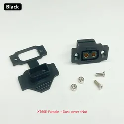Gold - Plated XT60E Female Connector with Dust Cap for RC Aircraft and Drones (XT60E - F black)